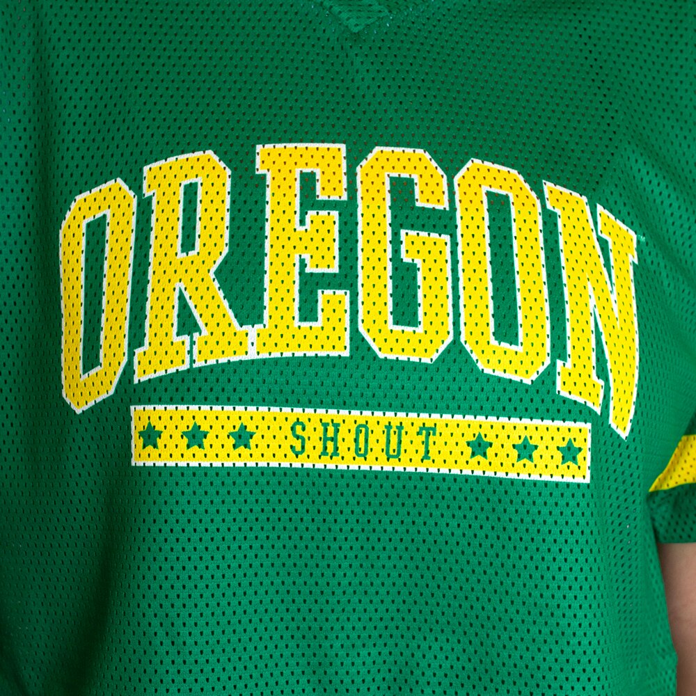 Arched Oregon, Zoozatz, Green, Crop Top, Polyester, Women, Football, Mesh, T-Shirt, 796949